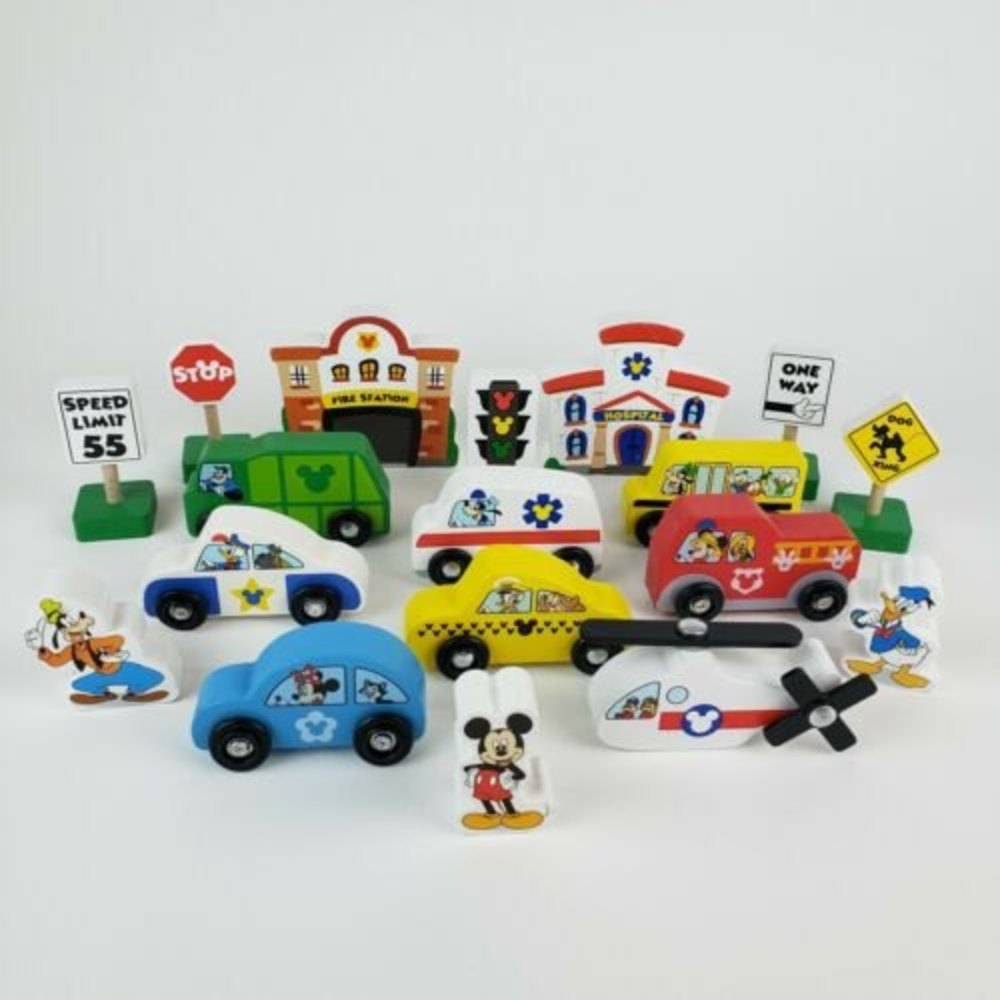 Melissa & Doug Disney Mickey Mouse Deluxe Wooden Vehicles Set 5765